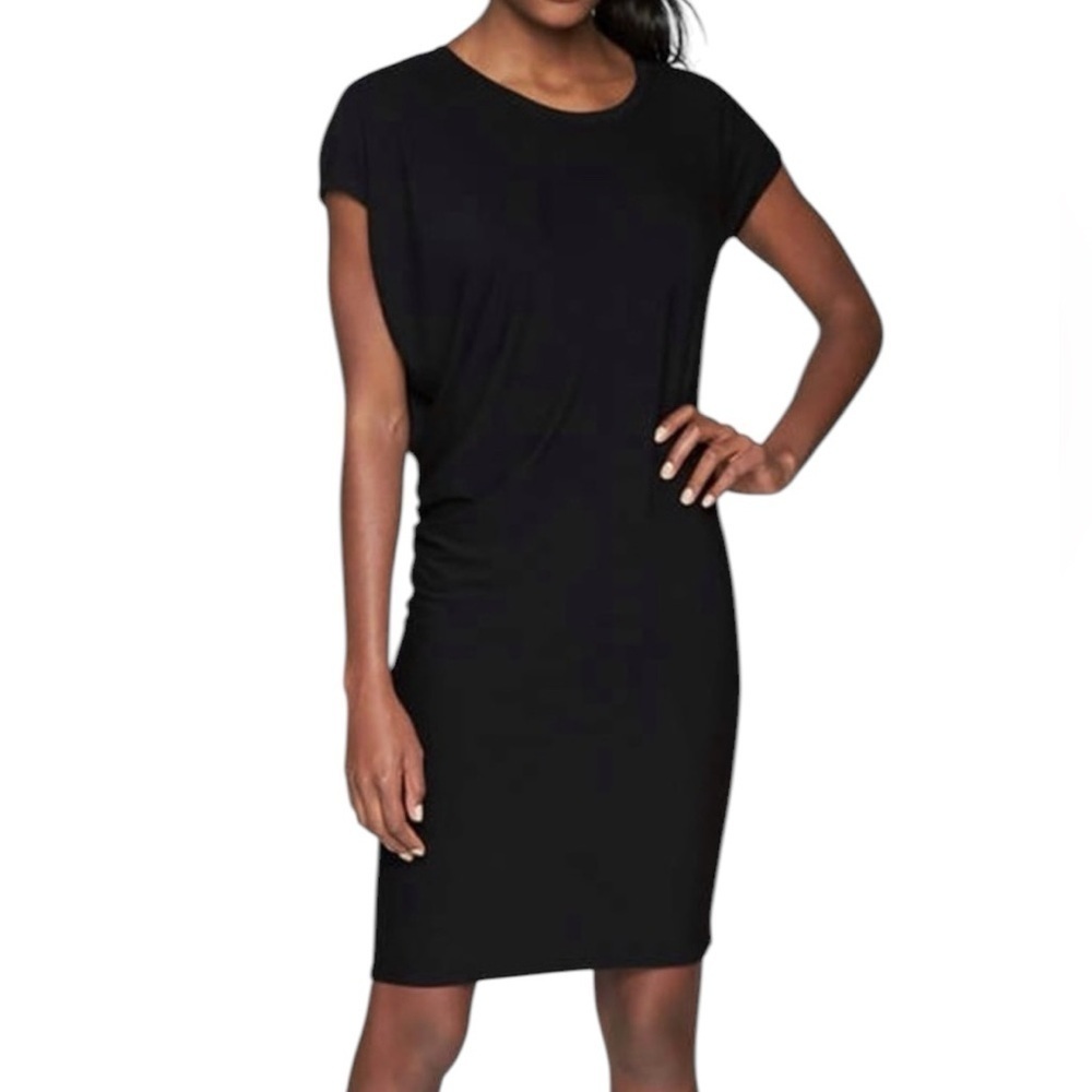 Athleta Women’s Black Draped Jersey Knit Dress